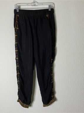 Johnny was Workshop Black Gold Cupra embroidered crop pants S